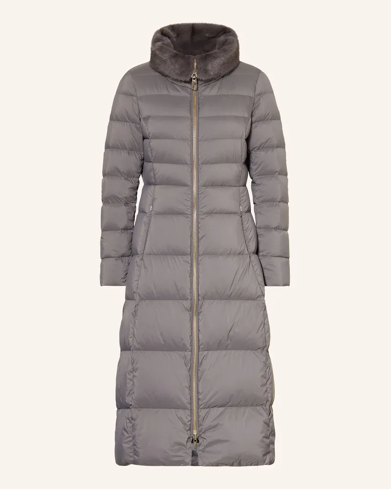 DUNO Daunenmantel Melrose Mit Kunstfell grau Grau