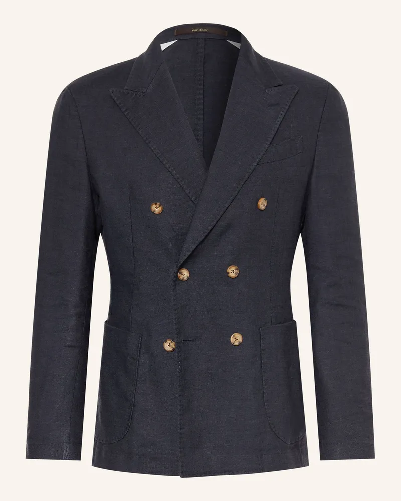 windsor. Anzugsakko Salino Shaped Fit Mit Leinen blau 410