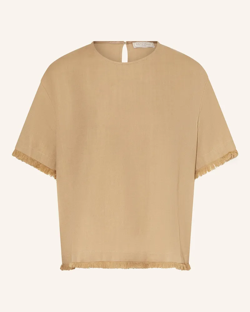 Antonelli Firenze Blusentop DUMONT mit Fransen Camel