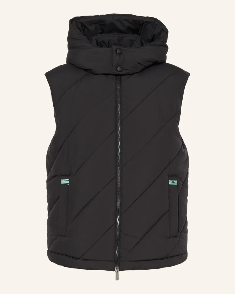 OFF-WHITE Steppweste mit abnehmbarer Kapuze Schwarz