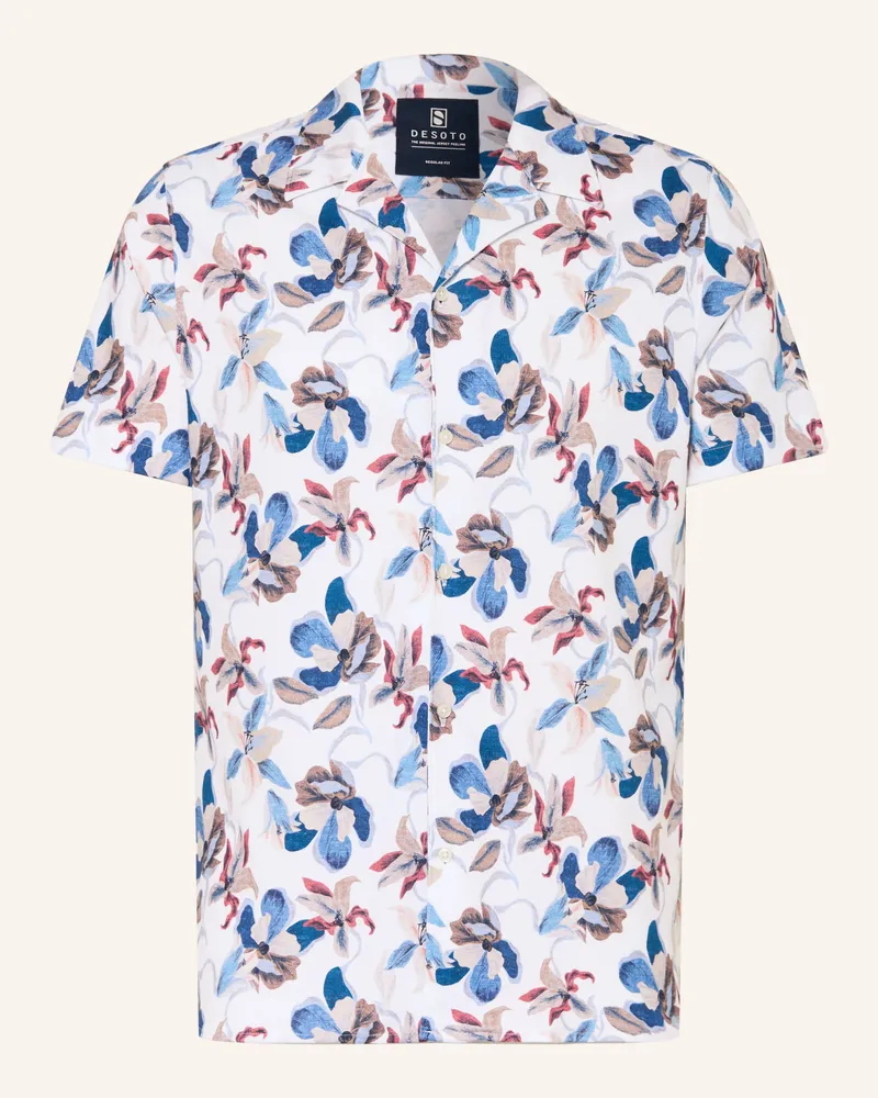 DESOTO Resorthemd Lido Slim Fit Aus Jersey blau Weiss