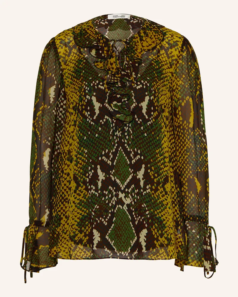 Diane von Furstenberg Blusenshirt Paola Mit Volants braun Dunkelbraun