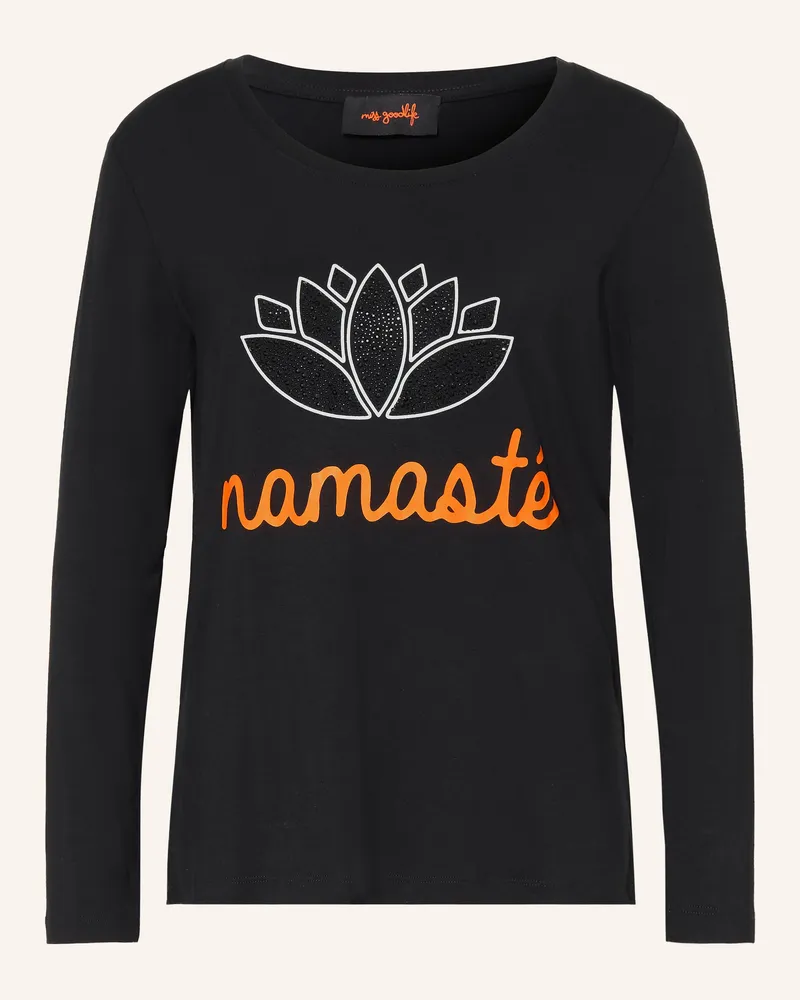 Miss Goodlife Longsleeve Mit Pailletten schwarz Schwarz