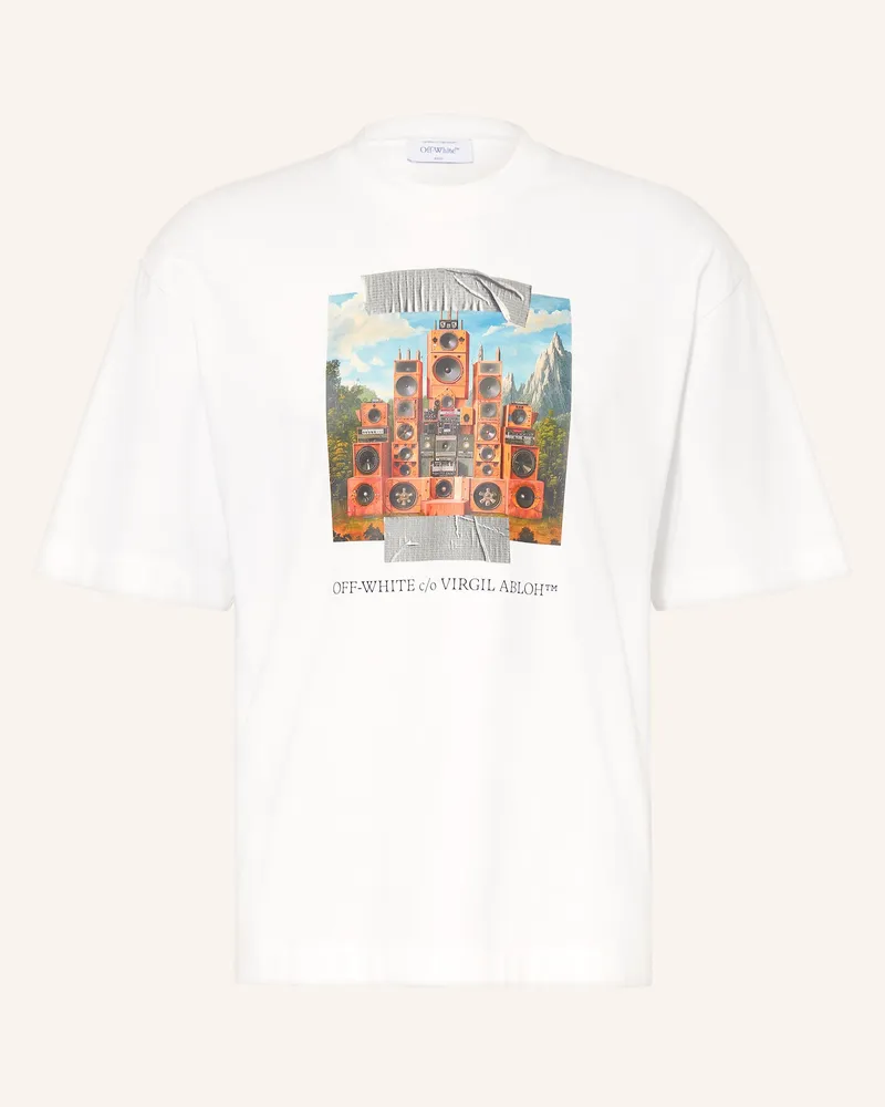 OFF-WHITE T-Shirt TRAIN OFF SKATE Weiss