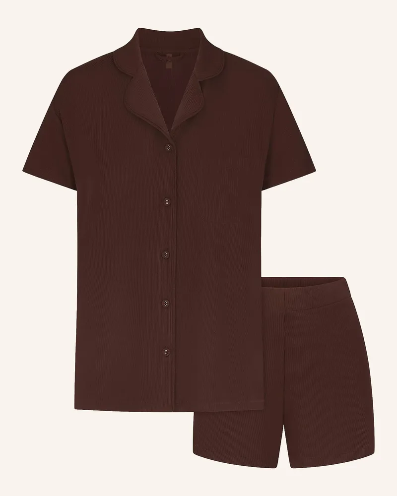 SKIMS Shorty-Schlafanzug Soft Lounge braun Cocoa