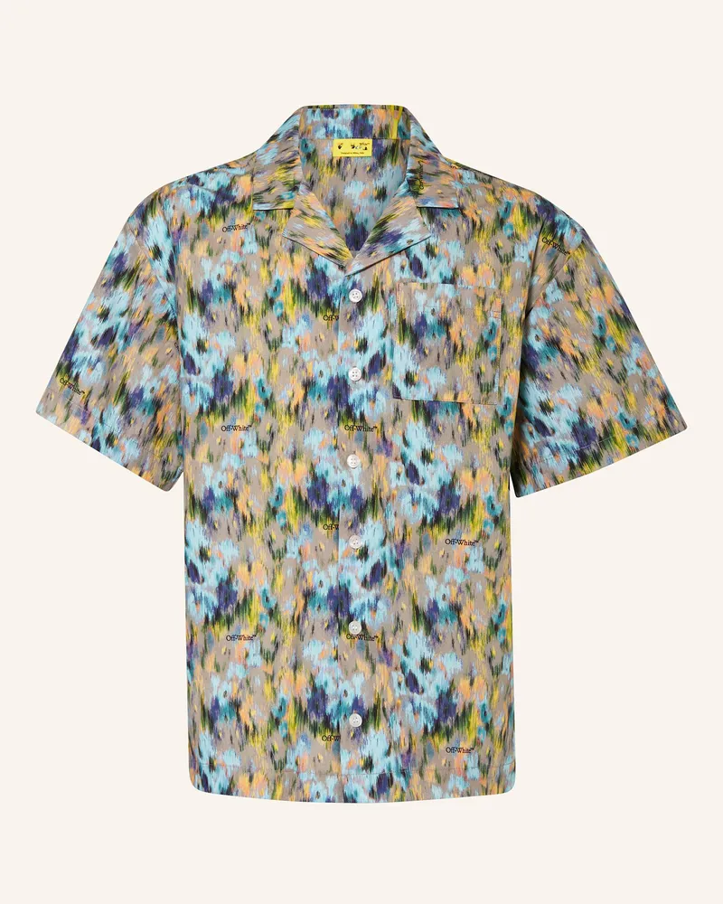 OFF-WHITE Kurzarm-Hemd gruen Hellblau