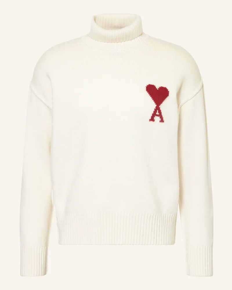 AMI Paris Rollkragenpullover Ecru