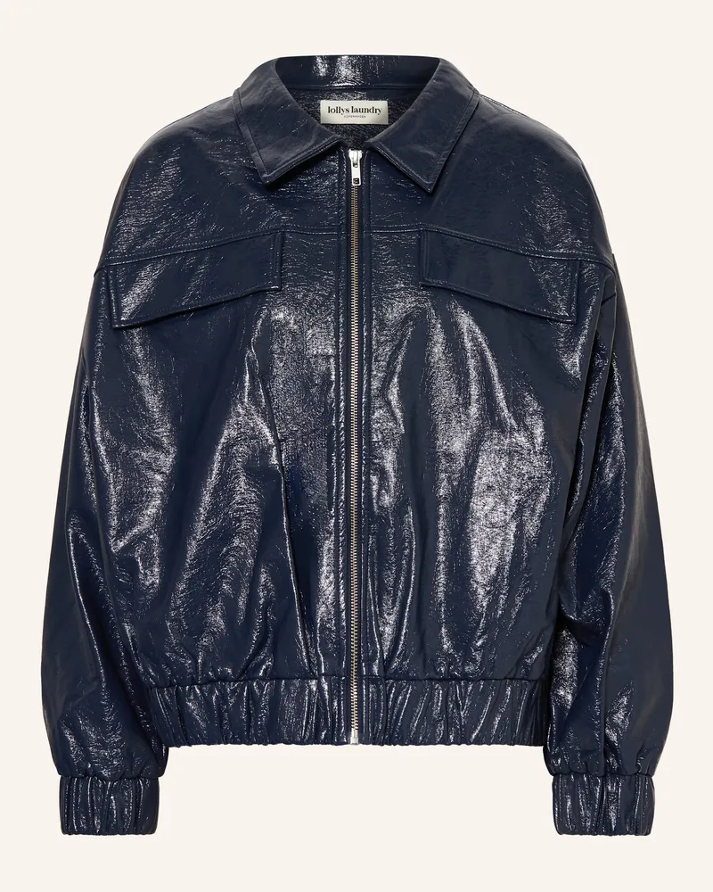 Lollys Laundry Jacke Ven In Lederoptik blau Dunkelblau