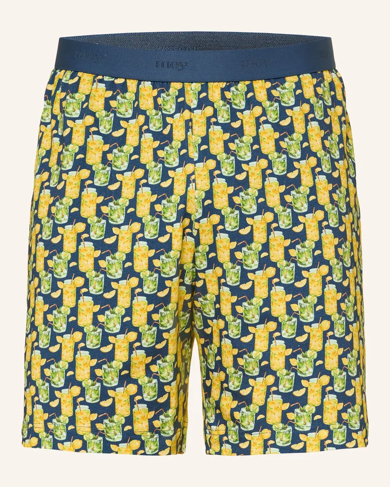 Mey Schlafshorts Serie REFRESH BAR Blau