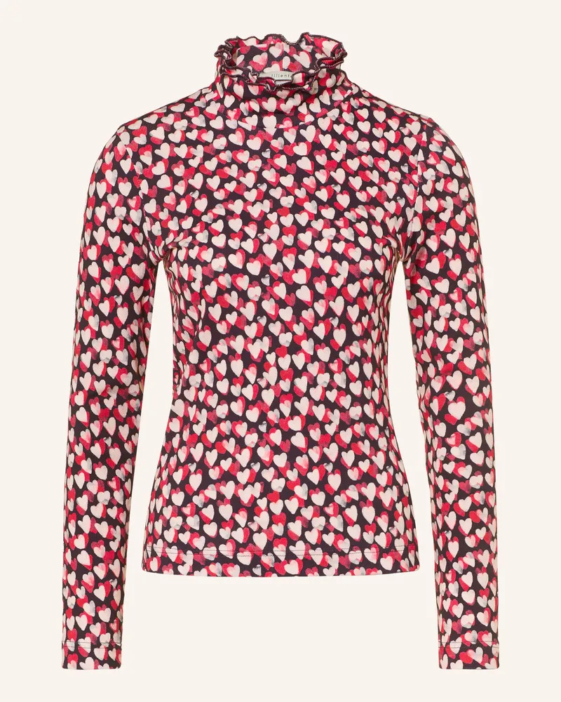 lilienfels Longsleeve Mit Rüschen rot Schwarz