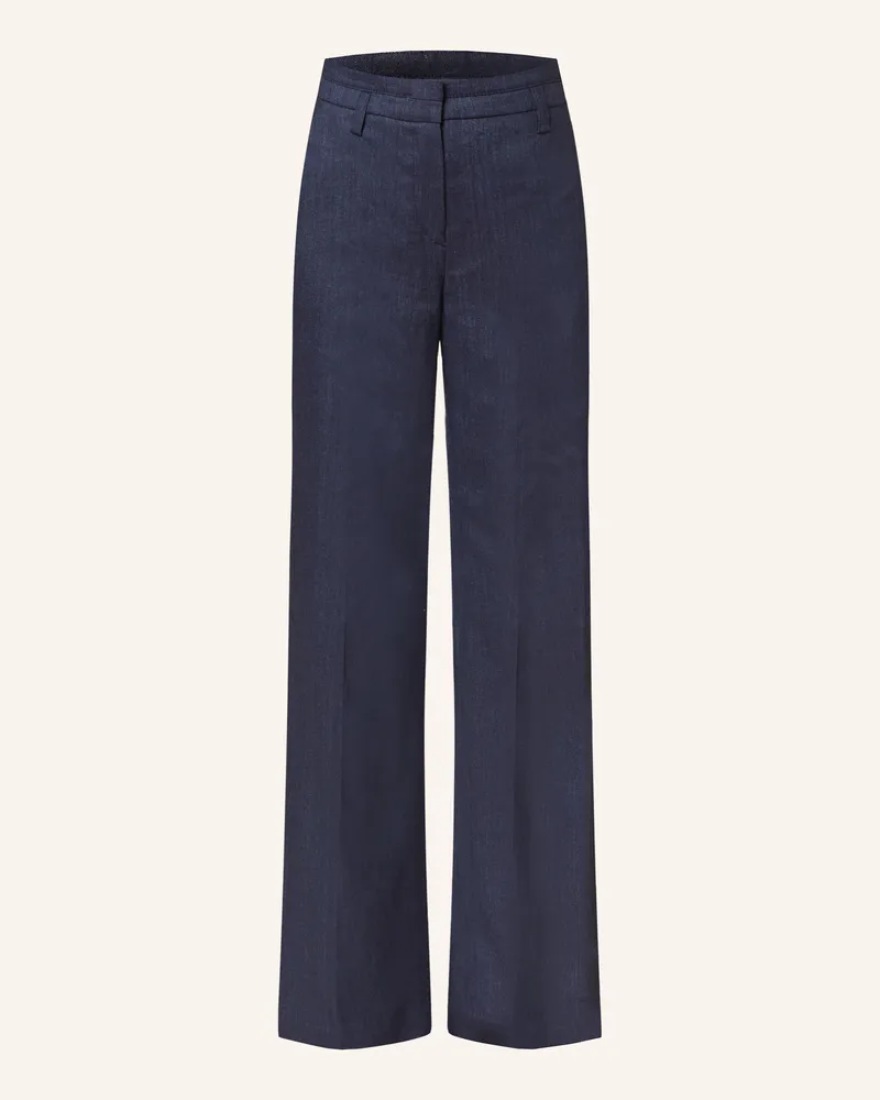 Riani Marlenehose mit Leinen in Jeansoptik Dunkelblau