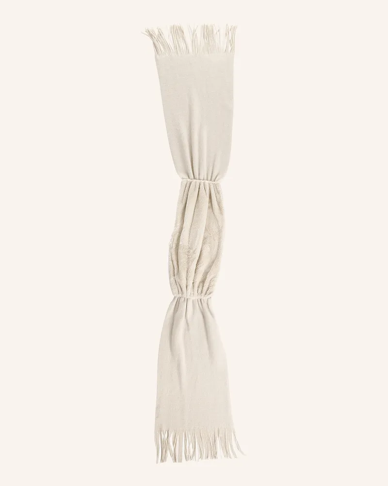 Cartoon Schal Mit Kunstfell weiss Creme