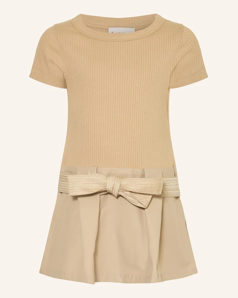 Moncler Kleid im Materialmix Beige
