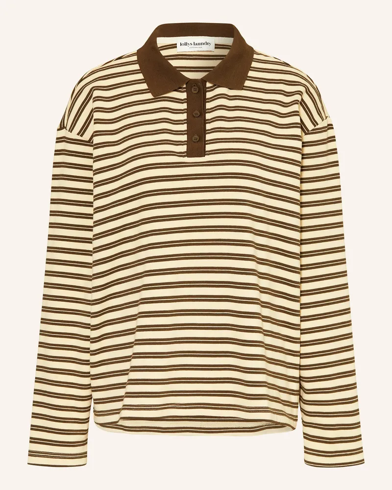 Lollys Laundry Jersey-Poloshirt MOBYLL Dunkelbraun
