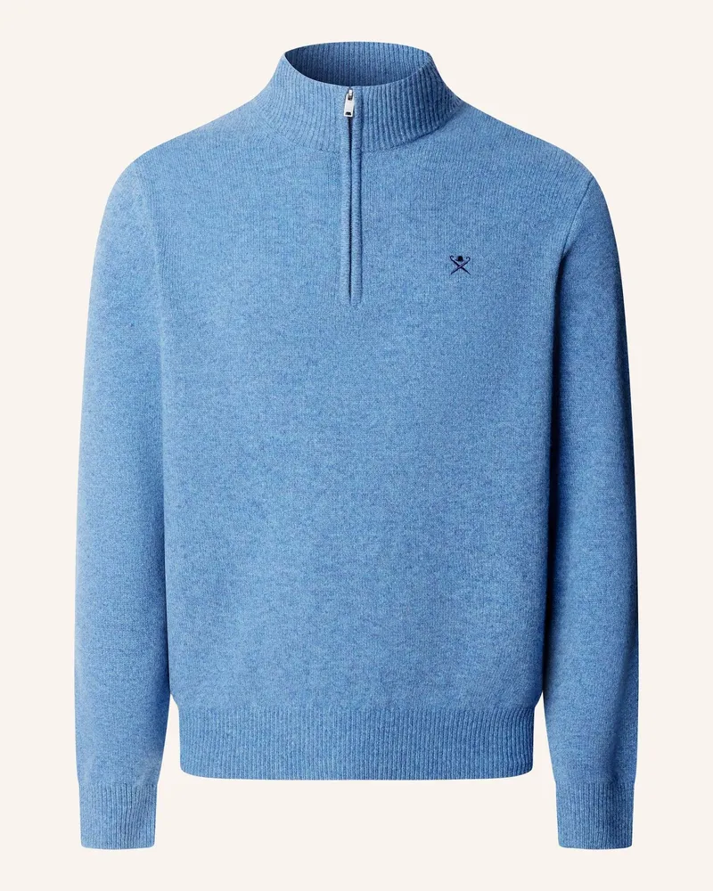 Hackett Pullover Lambswool Hzip blau Blau