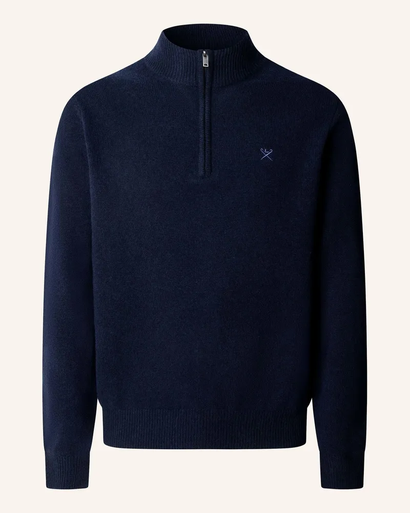 Hackett Pullover Lambswool Hzip blau Blau