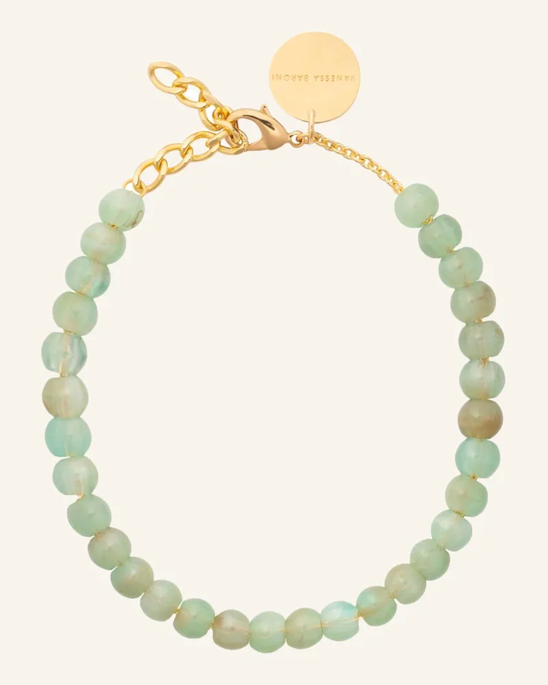 Vanessa Baroni Halskette Mini Beads Necklace Jade By Glambou gruen Grün