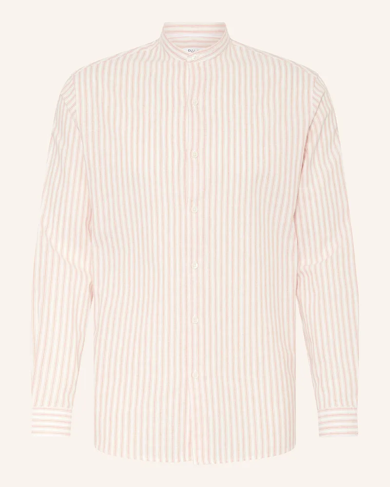 paul Hemd Comfort Fit Mit Stehkragen Und Leinen orange Weiss
