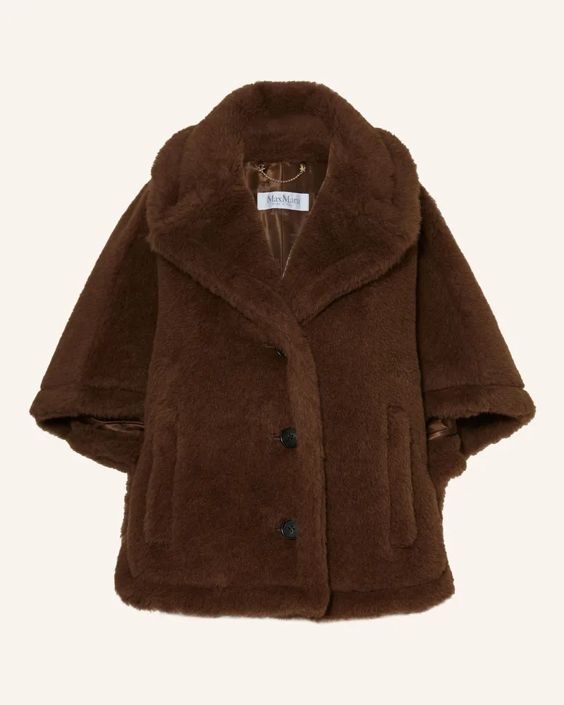 Max Mara Teddyfell-Cape CORVINO mit Alpaka Braun