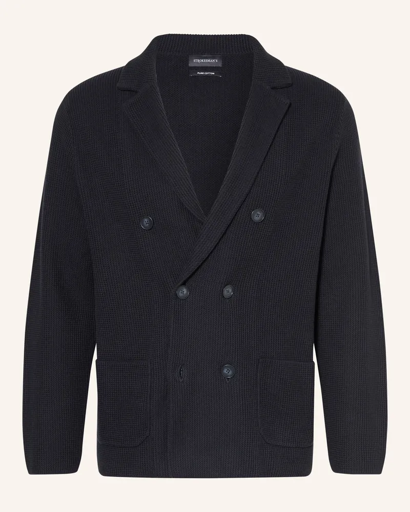 Strokesman's Stricksakko Regular Fit blau Dunkelblau