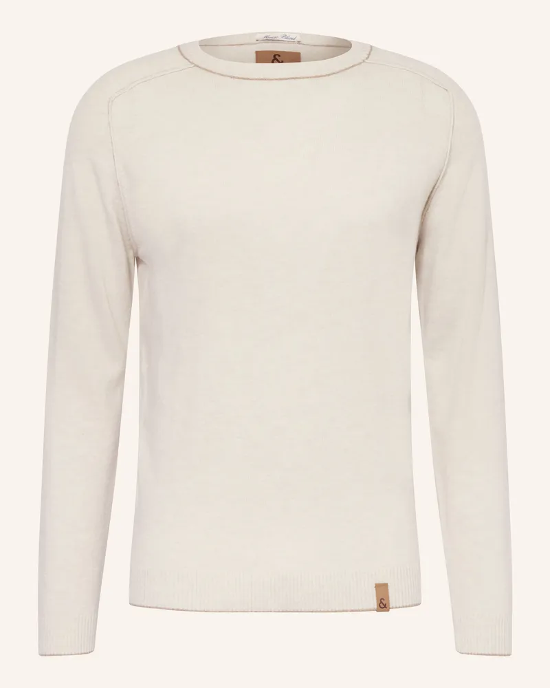 colours & sons Pullover Mit Merinowolle weiss Ecru