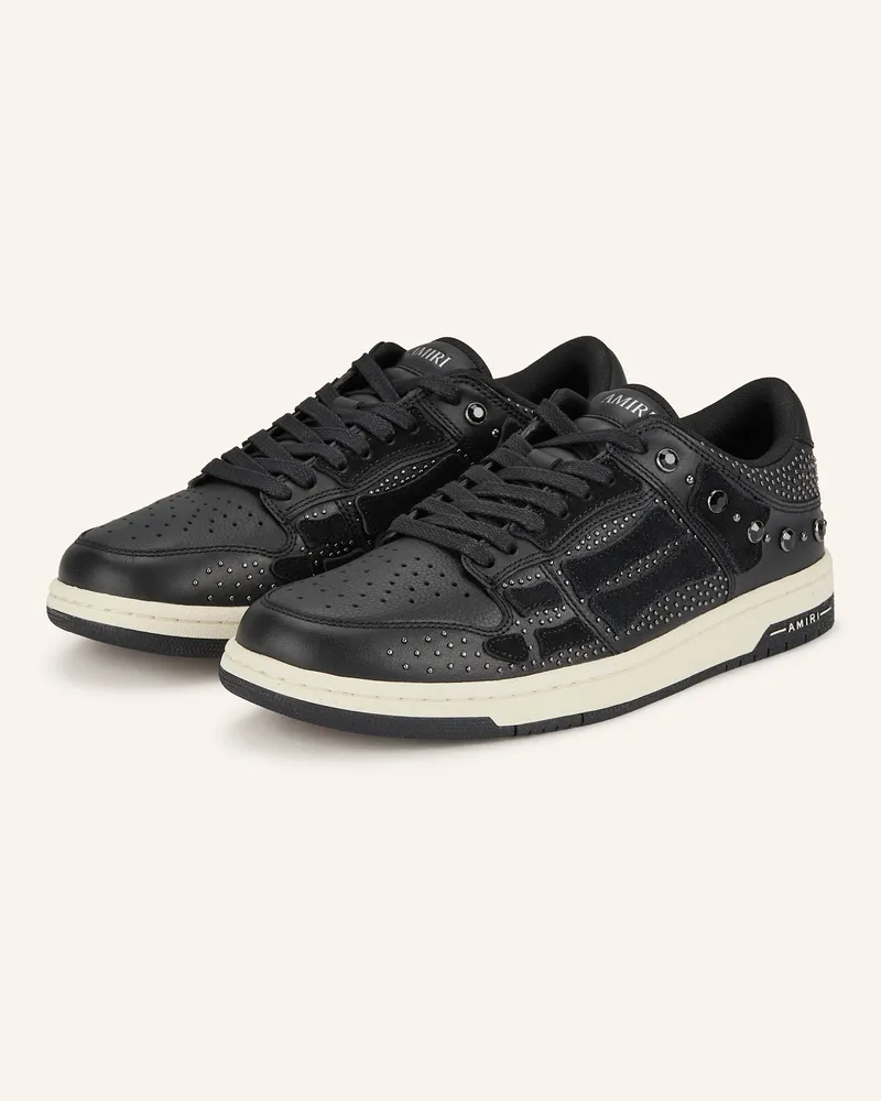 Amiri Sneaker SKEL TOP LOW mit Nieten und Schmucksteinen Schwarz
