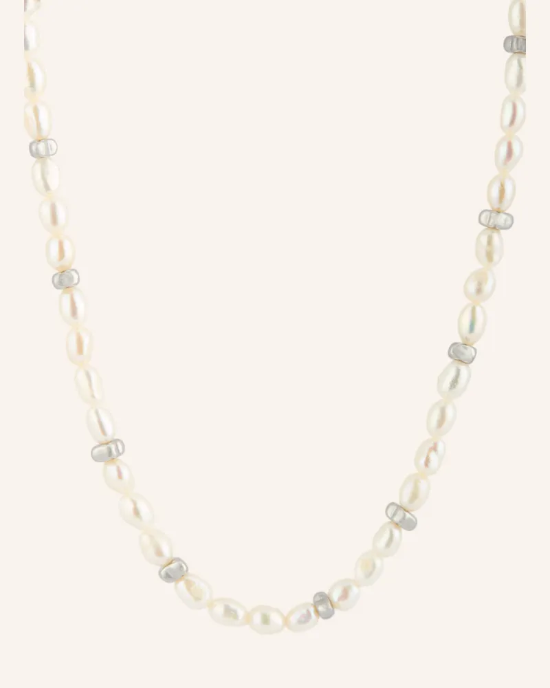 HUGO BOSS Halskette Shellbeads silber Silber