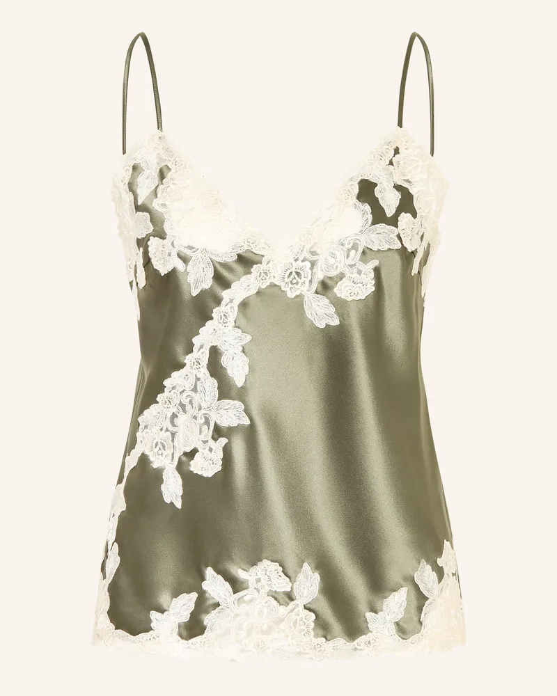 By Malene Birger Satintop MADELEINE mit Spitze Khaki