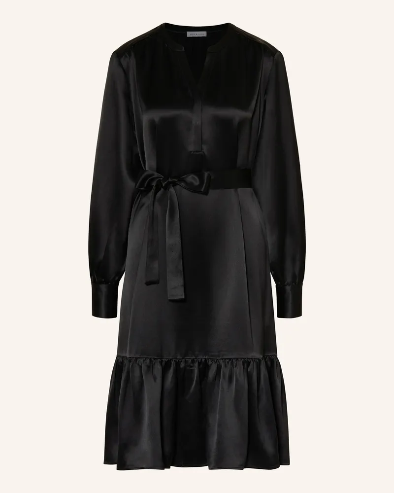 Mrs & HUGS Satinkleid schwarz Schwarz