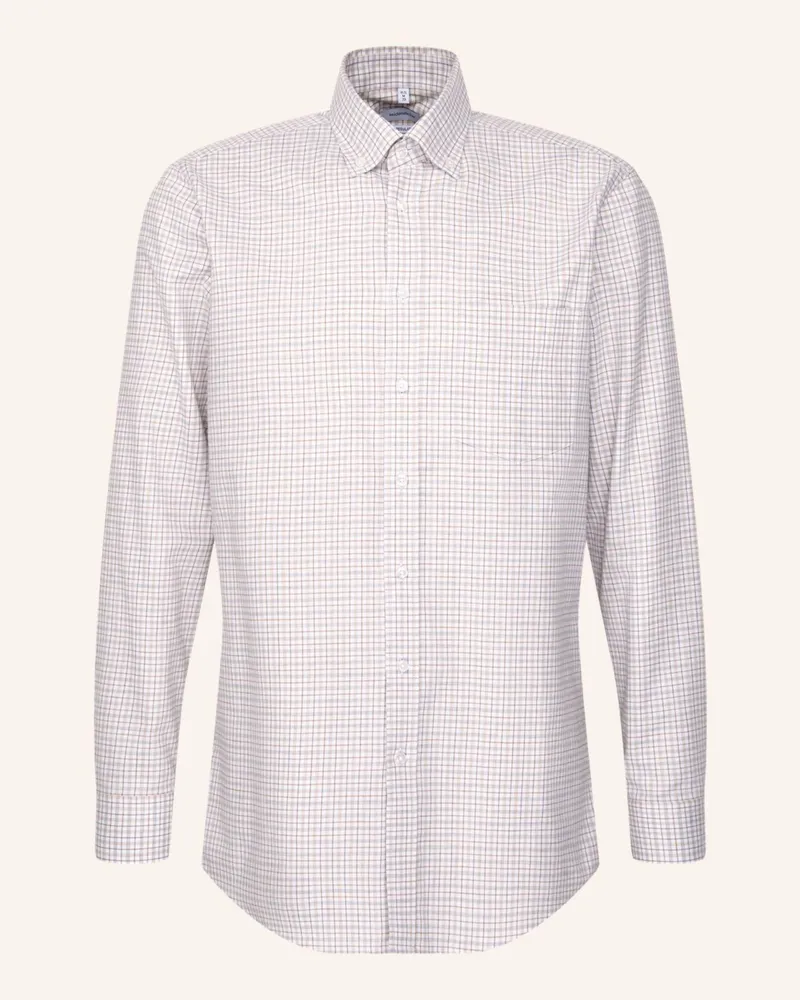 Seidensticker Flanellhemd Regular Fit Beige