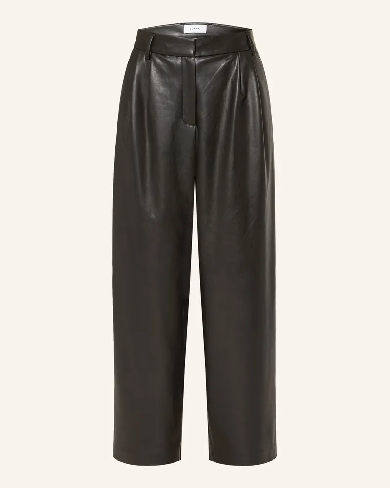 COMMA 7/8-Hose In Lederoptik schwarz Schwarz