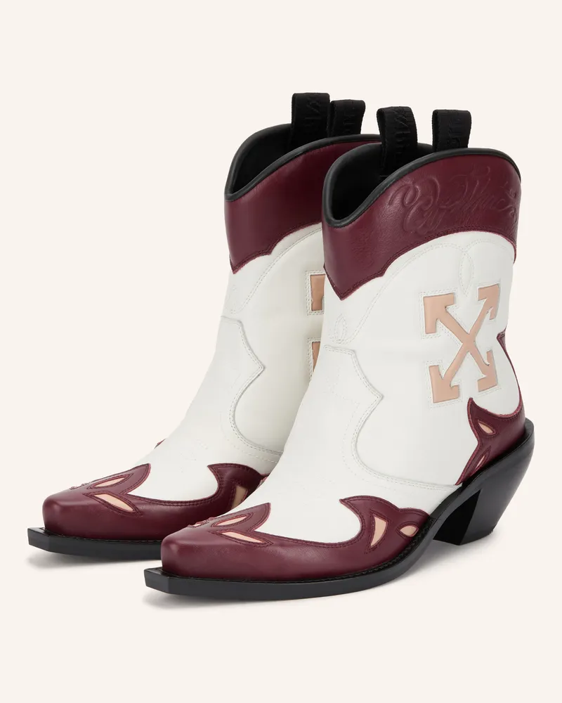 OFF-WHITE Cowboy Boots Santiago rot Weiss