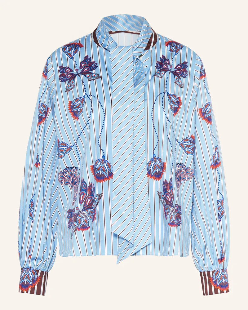 IVI Collection Blusenshirt mit abnehmbarer Schluppe Hellblau