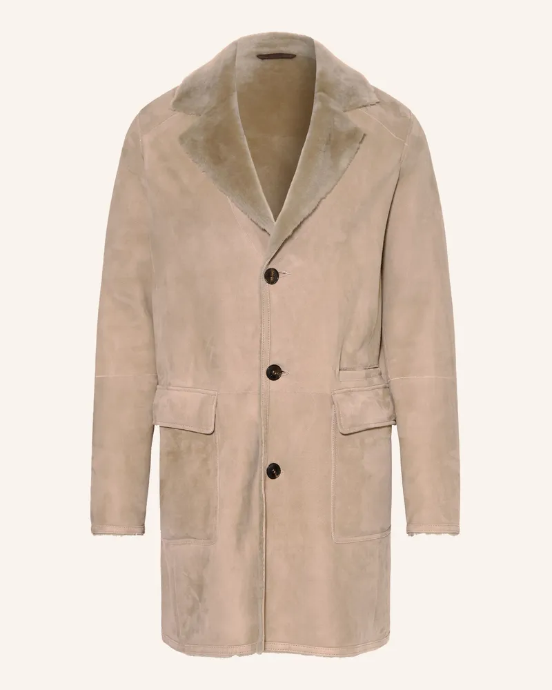 Manzoni 24 Ledermantel beige Beige