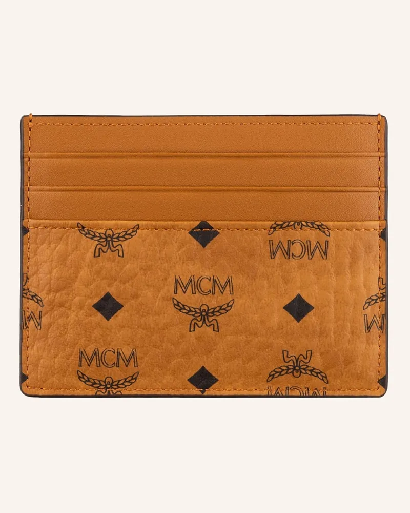 MCM Kartenetui VISETOS ORIGINAL mit Geldklammer Cognac