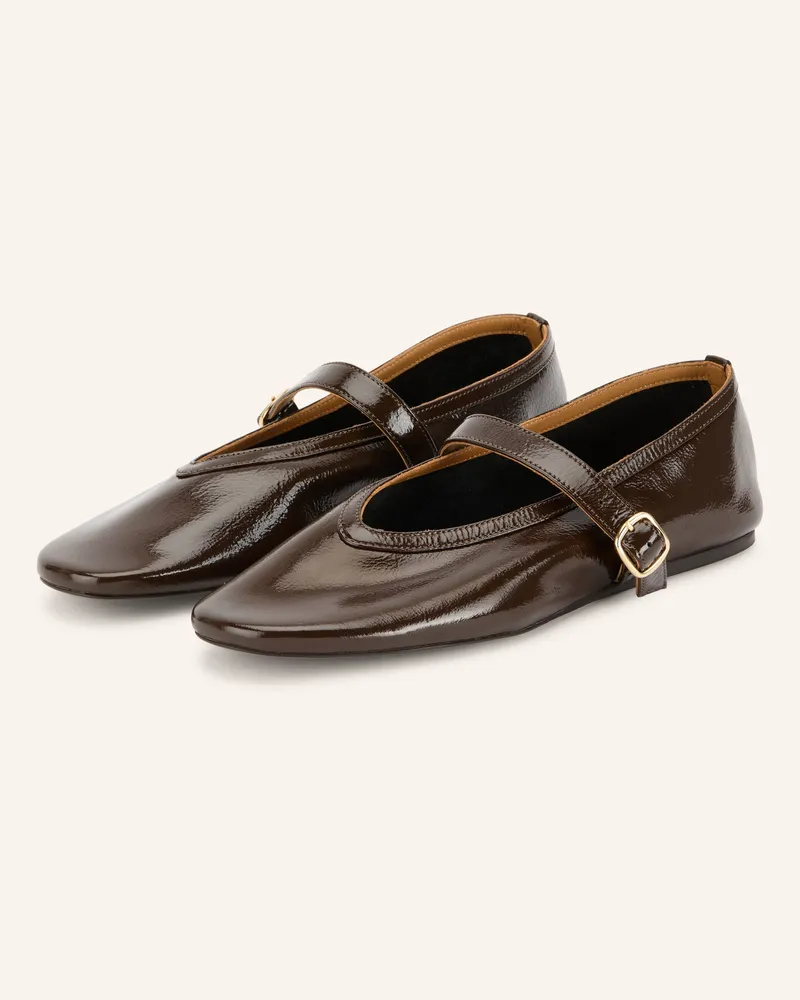 Mrs & HUGS Mary-Jane-Ballerinas braun Dunkelbraun