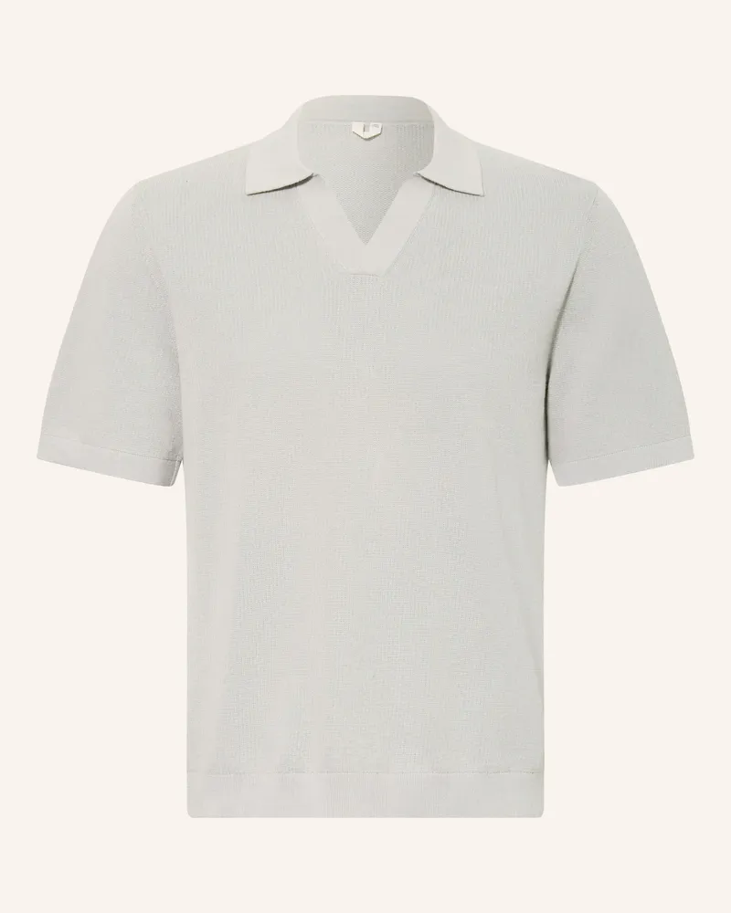 Arket Strick-Poloshirt blau Mint