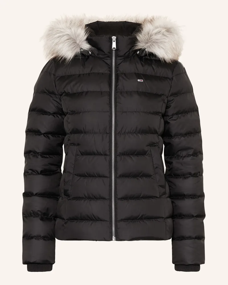 Tommy Hilfiger Daunenjacke mit abnehmbarem Kunstfell Schwarz