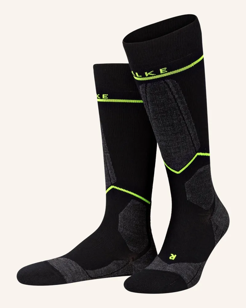 Falke Skisocken Sk Energizing Mit Merinowolle schwarz Schwarz