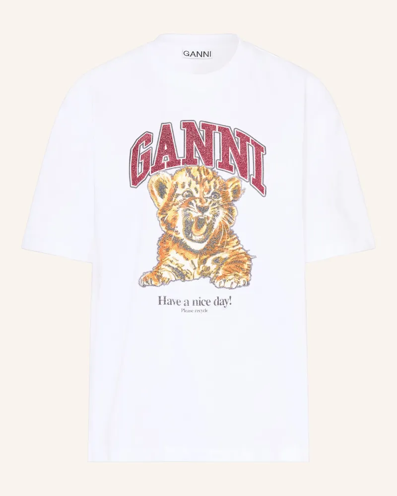 Ganni T-Shirt weiss Weiss