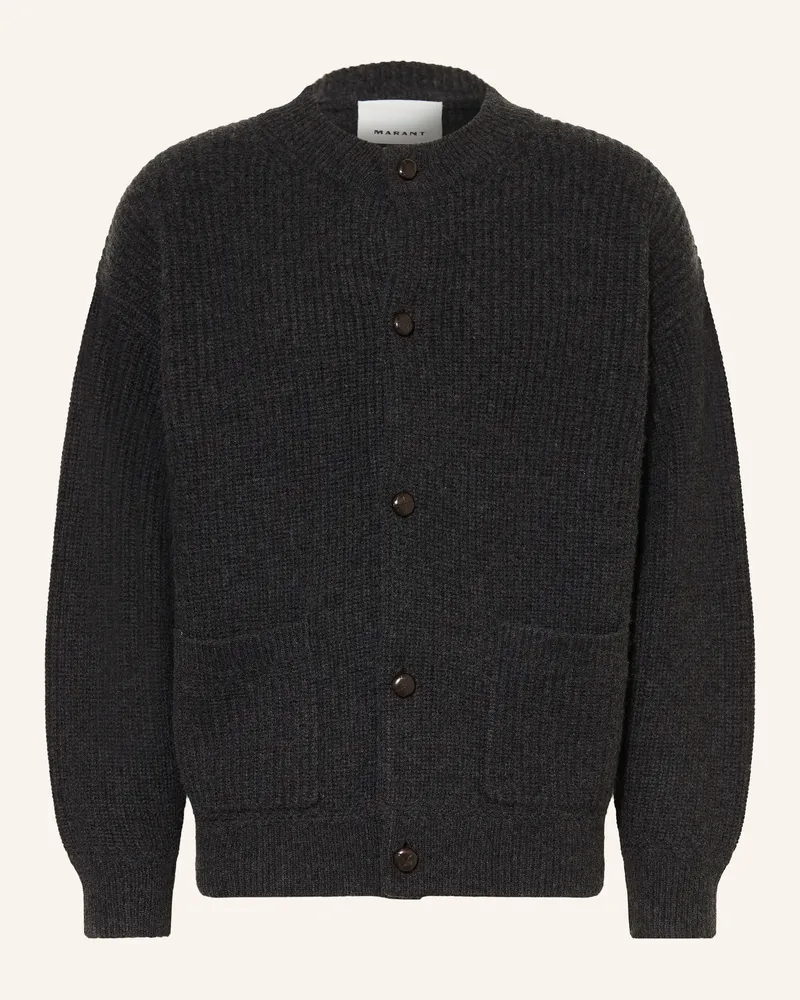 Isabel Marant Strickjacke Mael Mit Cashmere Und Merinowolle grau Dunkelgrau