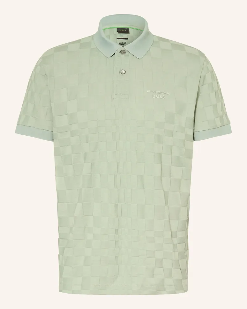 HUGO BOSS Strick-Poloshirt Spirit gruen Grün