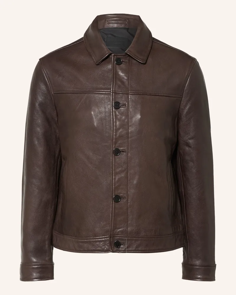 AllSaints Lederjacke Nates braun Dunkelbraun