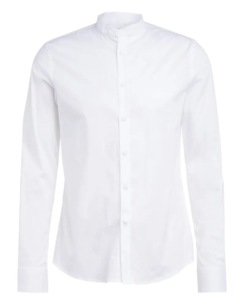 Gottseidank Trachtenhemd LENZ Extra Slim Fit mit Stehkragen Weiss