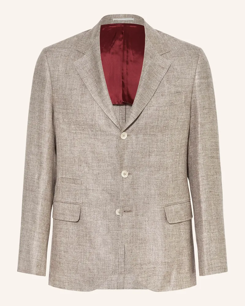 Brunello Cucinelli Anzugsakko Extra Slim Fit Hellbraun