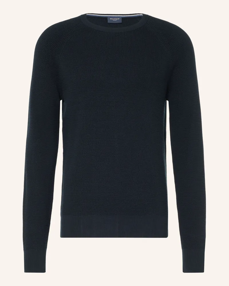 Olymp Schurwoll-Pullover Level Five Body Fit blau Dunkelblau