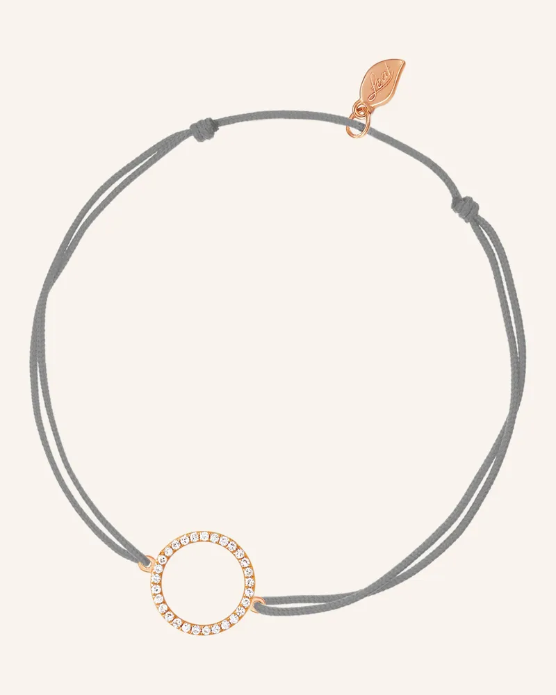 Leaf Freundschaftsarmband CIRCLE aus 18 Karat Roségold mit Diamanten Grau