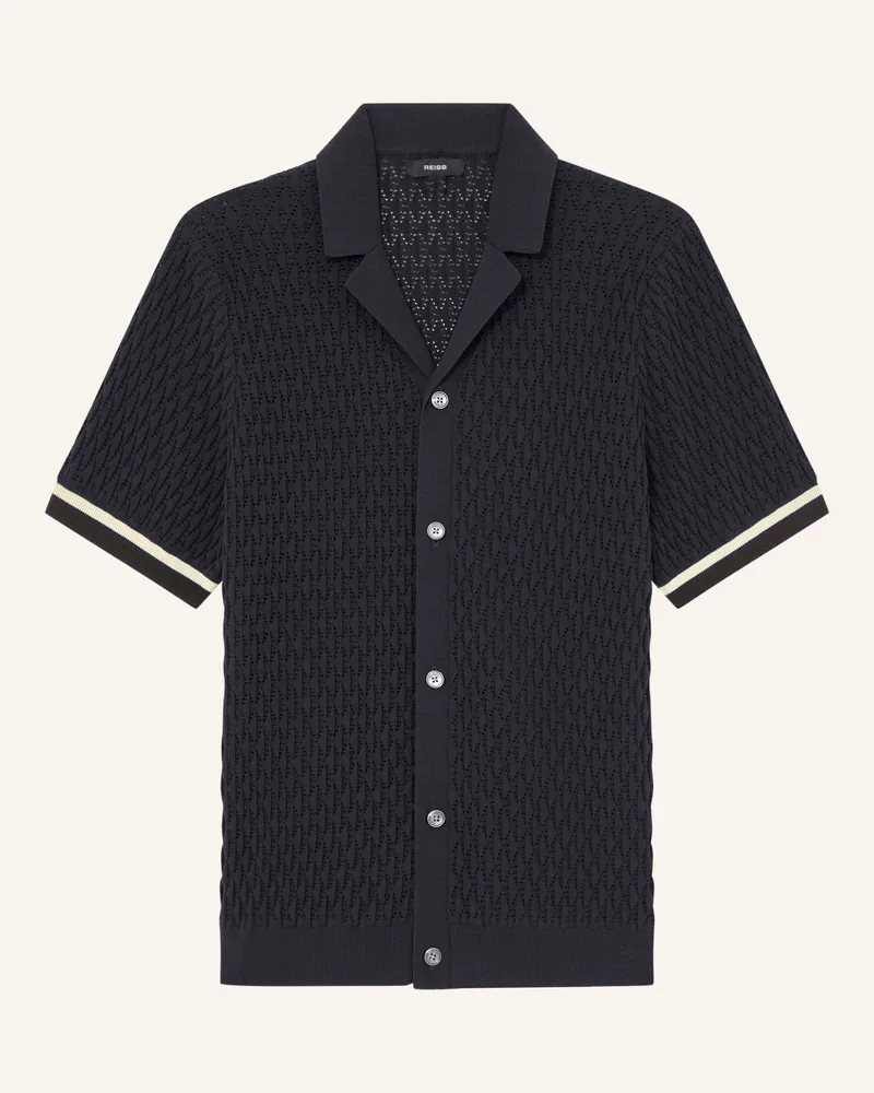 Reiss Strickhemd Bilsby Slim Fit blau Dunkelblau
