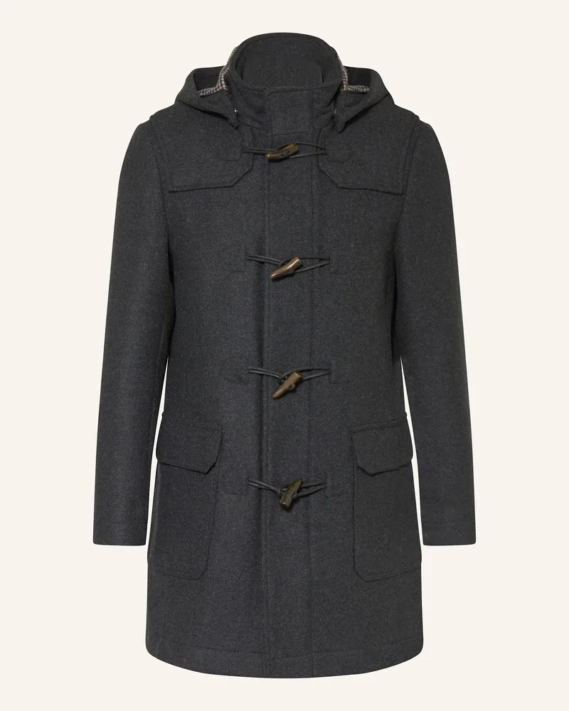 Strokesman's Dufflecoat mit abnehmbarer Kapuze Dunkelgrau