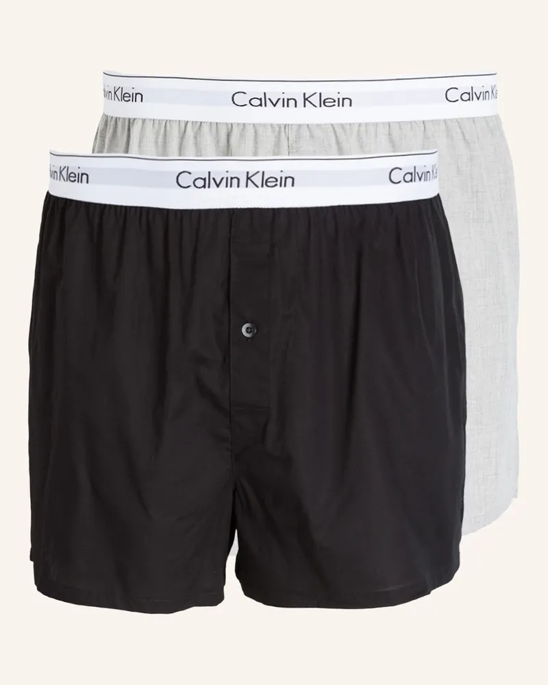 Calvin Klein 2er-Pack Web-Boxershorts MODERN COTTON STRETCH Schwarz